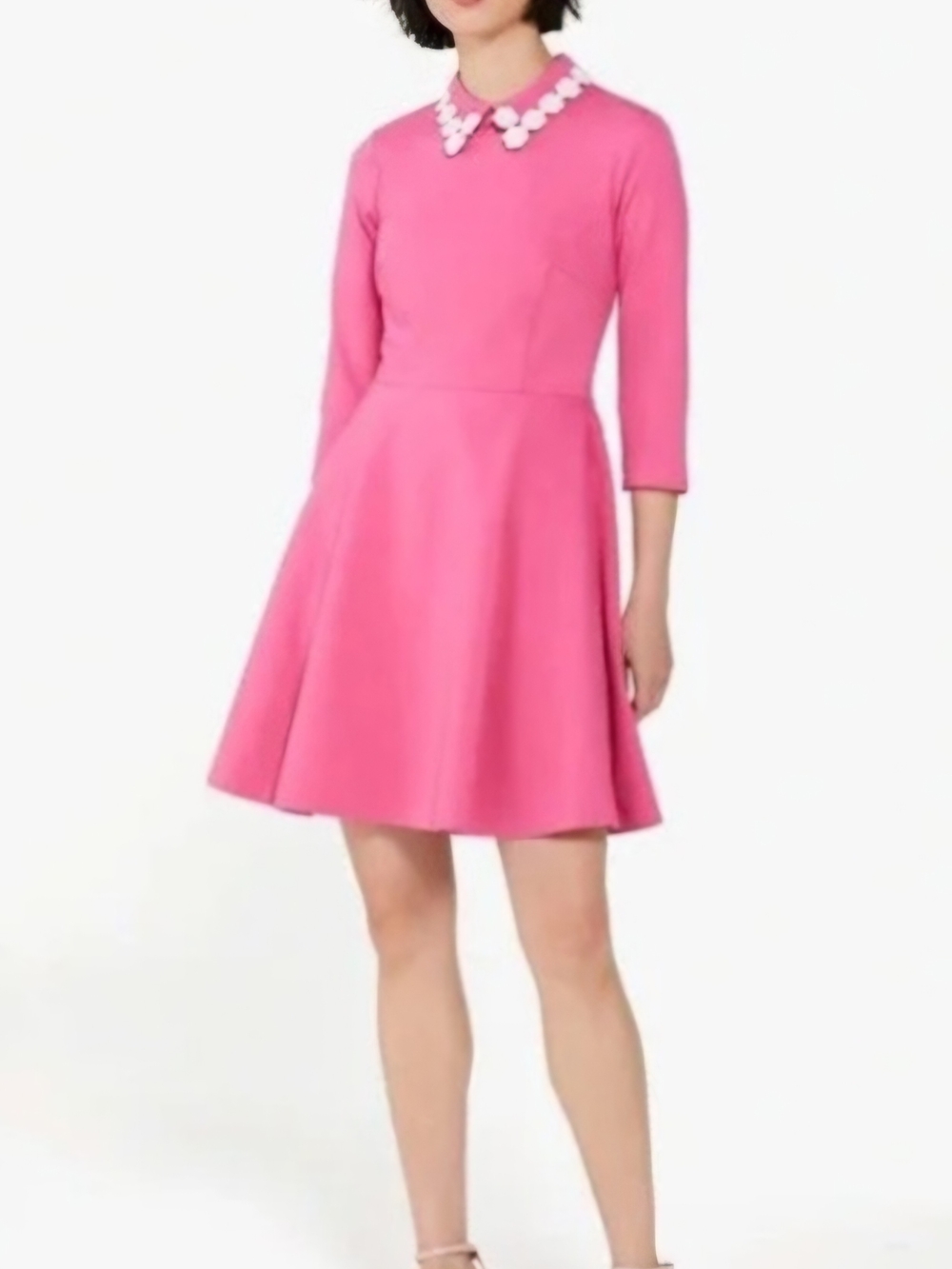 Kate Spade Floral Collar Pink Ponte Dress - Picture 3 of 5